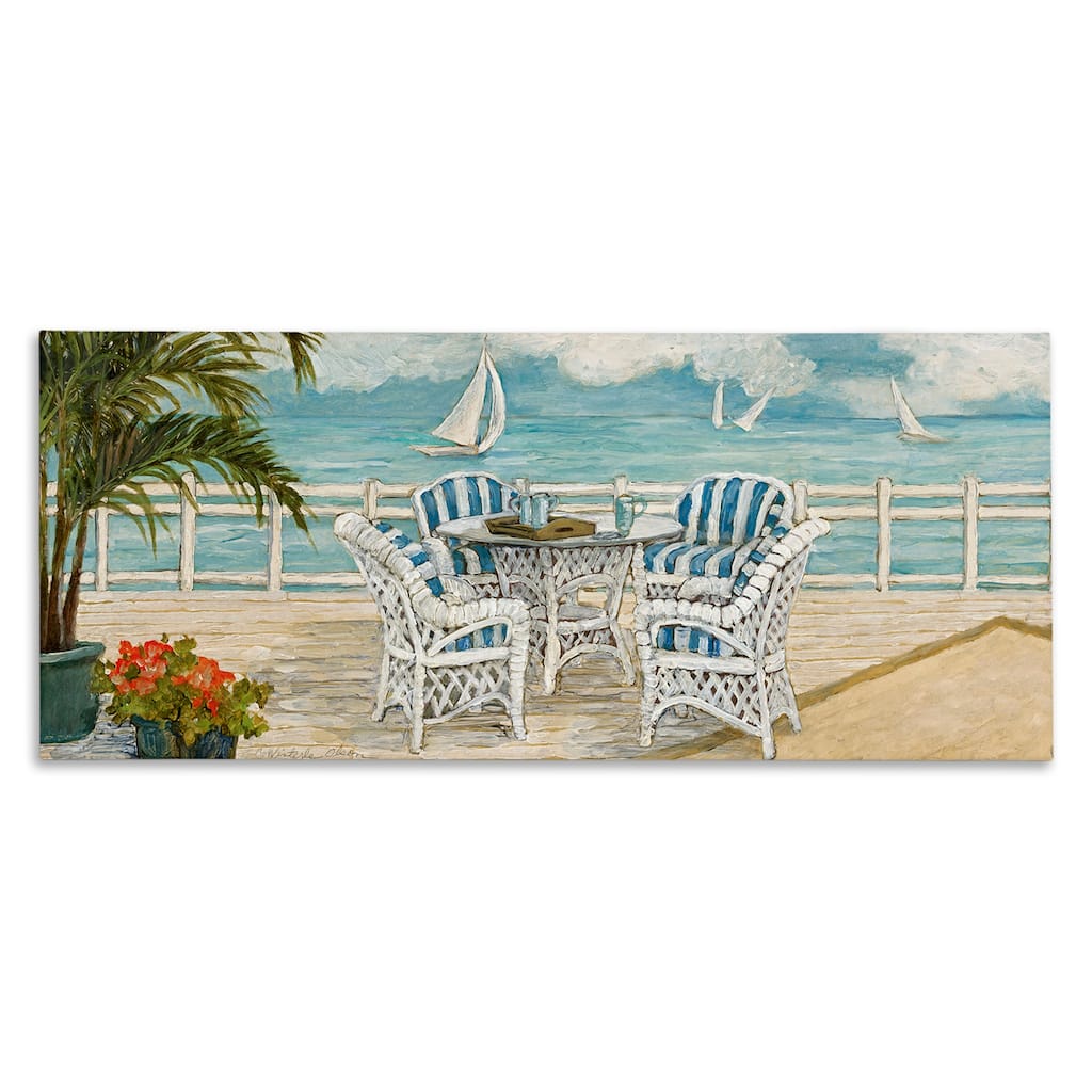 Stupell Summer Beach View Deck Canvas Wall Art Design By Charlene Olson