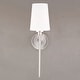 preview thumbnail 11 of 9, Clark 1 Light Satin Nickel Bathroom Wall Sconce White Glass - 5.25-in W x 19-in H x 7-in D