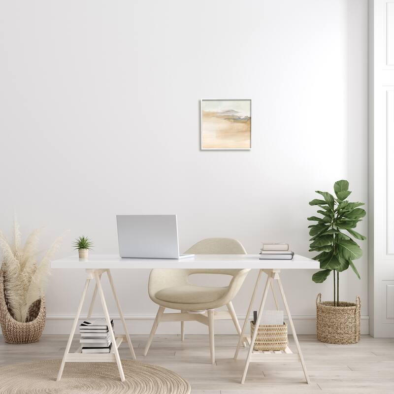 Stupell Cinnamon Shores Abstract Landscape Soft Neutral Tones Framed Wall Art - Tan