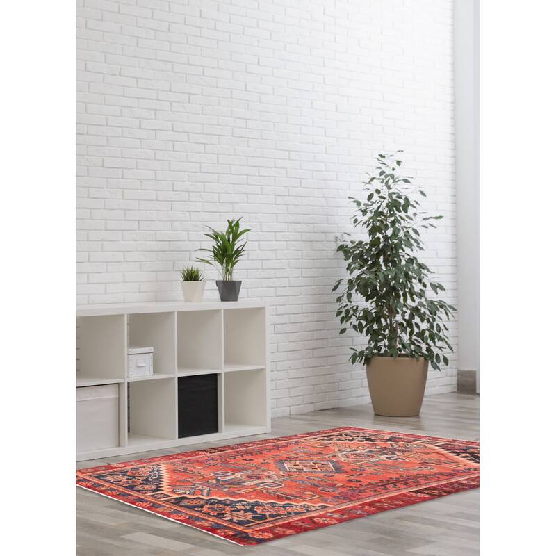 ECARPETGALLERY Hand-knotted Melis Vintage Light Red Wool Rug - 4'5 x 7'3