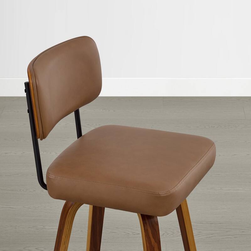 Spruce & Spring 26" Swivel Bar Stool with Bentwood Back or PE Rattan Back