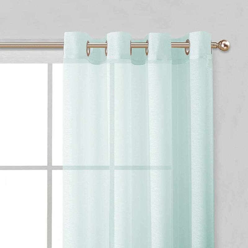 Dainty Home Malibu Extra Wide Curtains Solid Sheer Window Curtain Panel Pair
