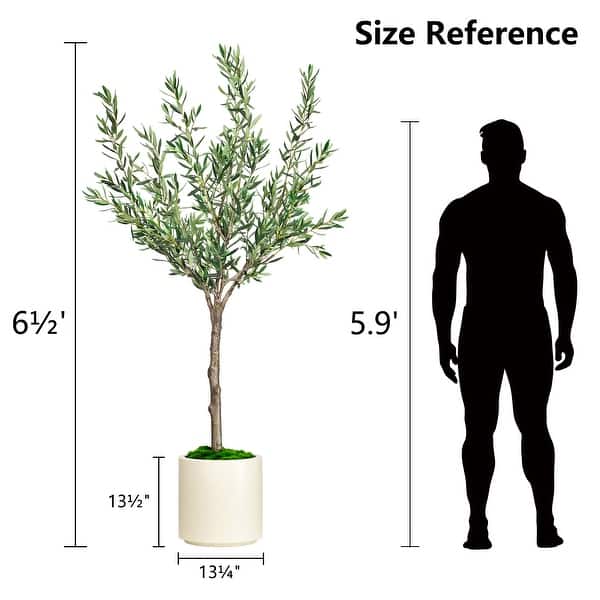 Artificial Olive Tree in White Decor Pot - Bed Bath & Beyond - 42951836