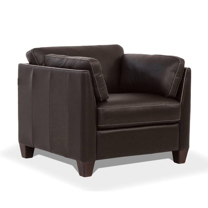 Lovitz Loose Back Sloped Chair with Pillow - Chocolate