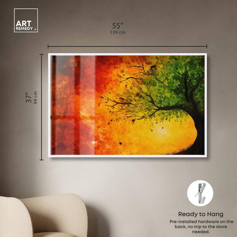 Fire and Ice Tree I Shadowbox by Art Remedy