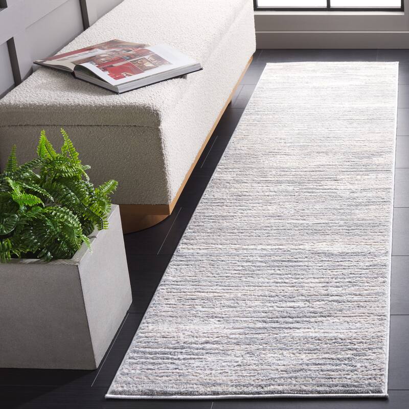 SAFAVIEH Lagoon Vesselina Fenne Abstract Rug - 2'2" x 8' Runner - Grey/Dark Grey