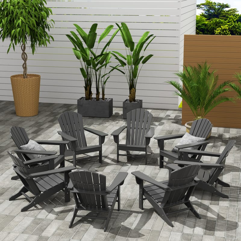Altura Outdoor Eco-Friendly All Weather Poly Adirondack Chair (Set of 8) - Gray
