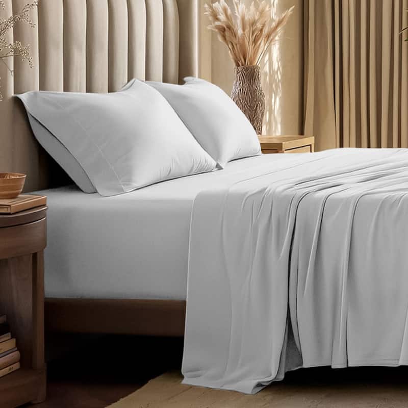 Bare Home Organic Cotton Jersey Sheet Set - Full - Cloud Grey