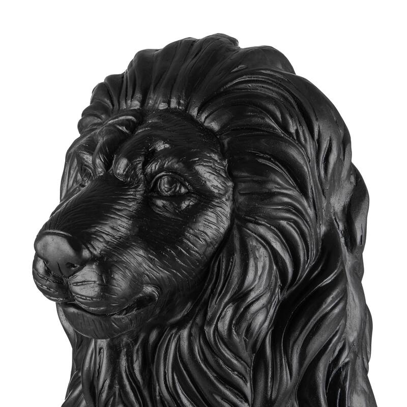 Glitzhome 36.25"H Oversized MGO Bronze/White/Black Sitting Lion Garden Statue