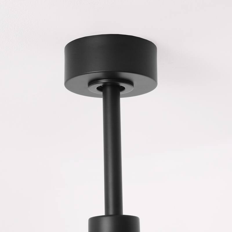 52 in. Matte Black Industrial Reversible DC Motor Ceiling Fan - 52" L x 52" W x 11.6" H