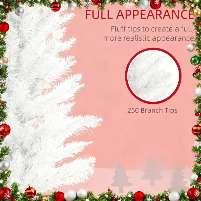 5FT Intdoor Pencil Artificial Christmas Tree with Colorful LED Lights