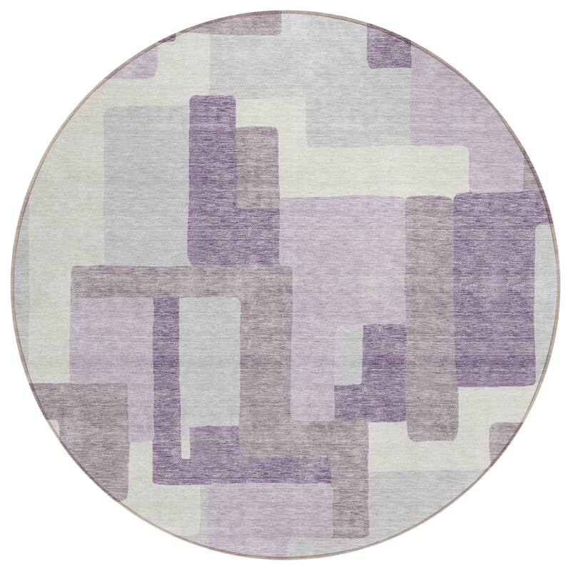 Machine Washable Indoor/ Outdoor Chantille Contemporary Blocks Rug