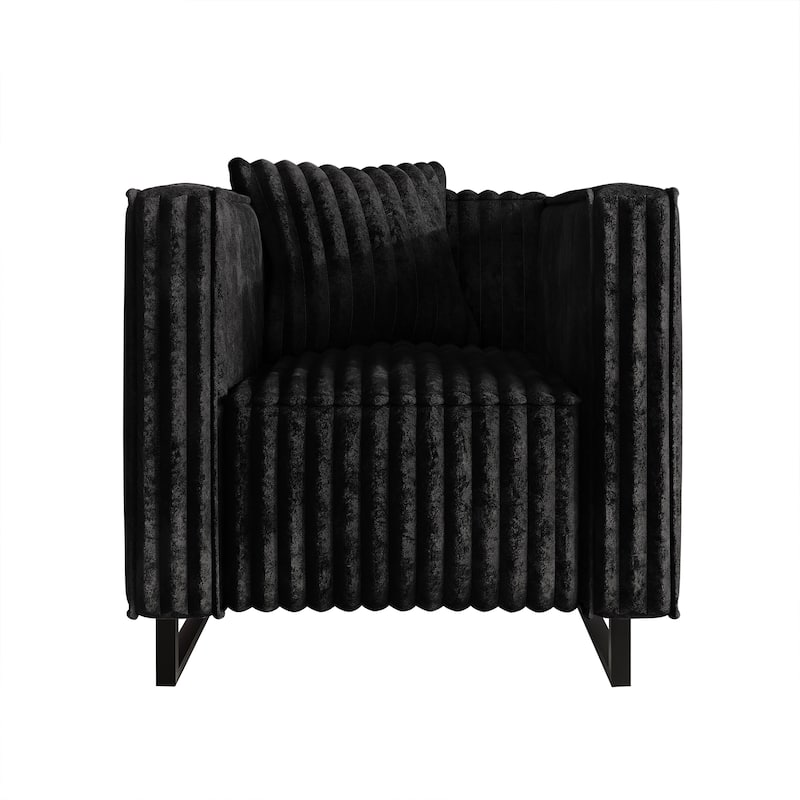 CraftPorch Mid Century Modern Upholstered Chair - Black