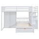 preview thumbnail 7 of 23, Full Over Twin Bunk Bed Children's Storage Bed Frame with Wardrobe, L Shaped Wood Stairway Bunk Bed Frame with Drawers