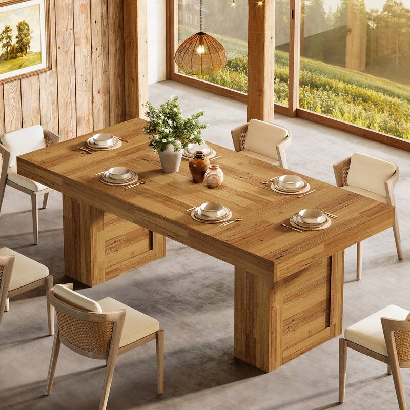 63'' Industrial Farmhouse Kitchen Dining Table with Heavy-Duty Legs