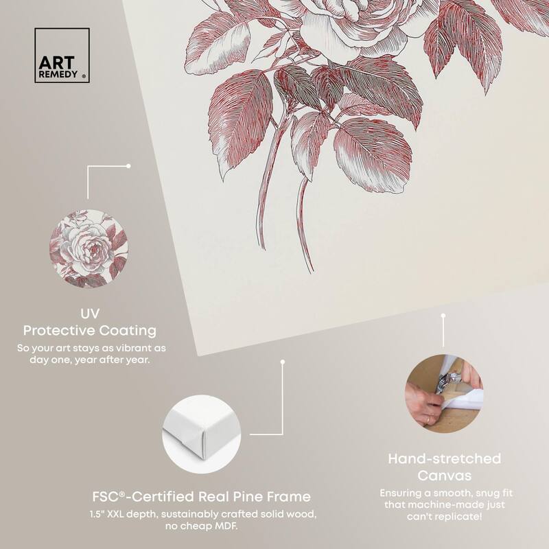 Breezy Red Pencil Blooms II Canvas by Art Remedy, Gallery Wrapped