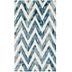 preview thumbnail 63 of 121, SAFAVIEH Dip Dye Marybeth Hand-tufted Wool Chevron Area Rug 4' x 6' - Ivory/Navy - Rectangle