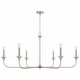 preview thumbnail 1 of 2, Presley 6-light Hanging Chandelier Brushed Nickel
