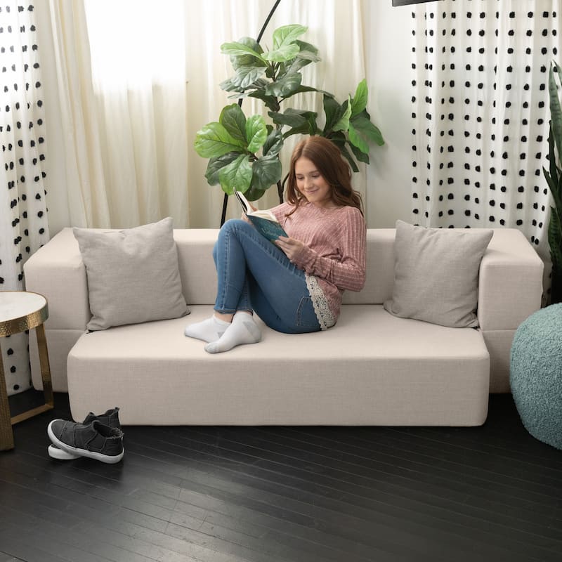 Zenzi Loveseat Twin - Convertible Couch / Twin Sleeper, Bru Smart