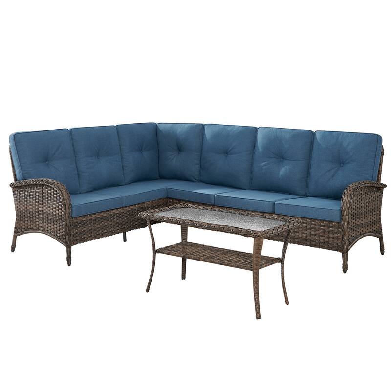 Outdoor Sectional Furniture Sofa Set with Coffee Table