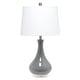 preview thumbnail 15 of 26, 26.25 in. Aqua Ceramic Tear Drop Shaped Table Lamp Gray