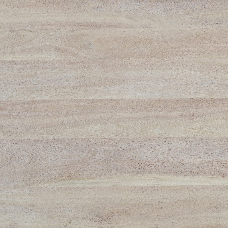 Nira Coffee Table 48 Inch Rectangular Top Handcrafted Washed White Acacia Wood Panel Leg Base