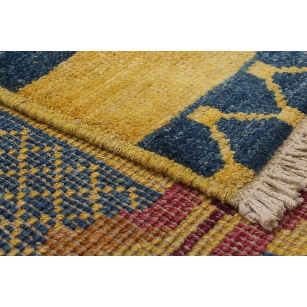 ECARPETGALLERY Handknotted Shalimar Dark Blue, Gold Wool Rug 9'2 x