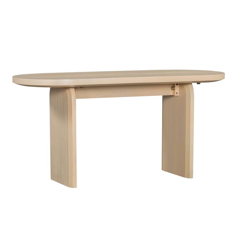 6 Piece Dining Table Set with Bench,Oval Kitchen Table Chairs Set for 6, Modern Style Dining Room Set