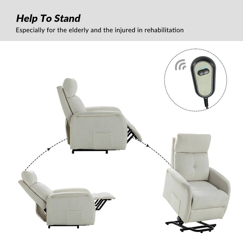 Elisa Power Remote Lift Assist Recliner Set Of 2 with Metal Base