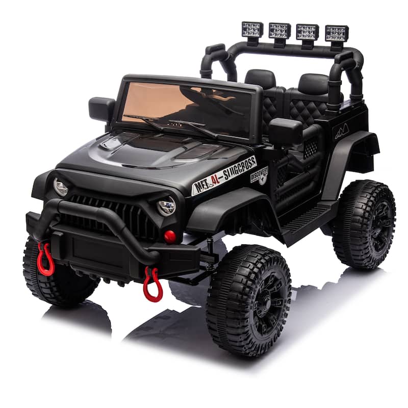 Black Kids Ride-On Car Electric Car Off-Road Toy Car Engineering Car