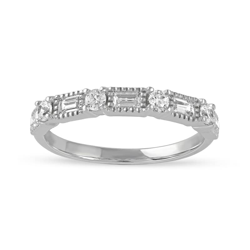 1/2ct TDW Vintage Inspired Diamond Wedding Band in 14k Gold for Women - 7.5 - White