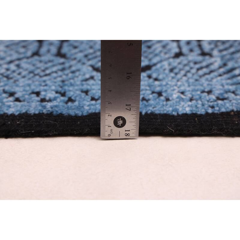 ECARPETGALLERY Hand-knotted Vibrance Blue Wool Rug - 8'0 x 10'0