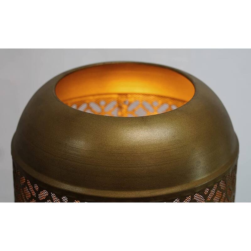 16.5" Brass Lantern Night Light Accent Lamp Table Lamp