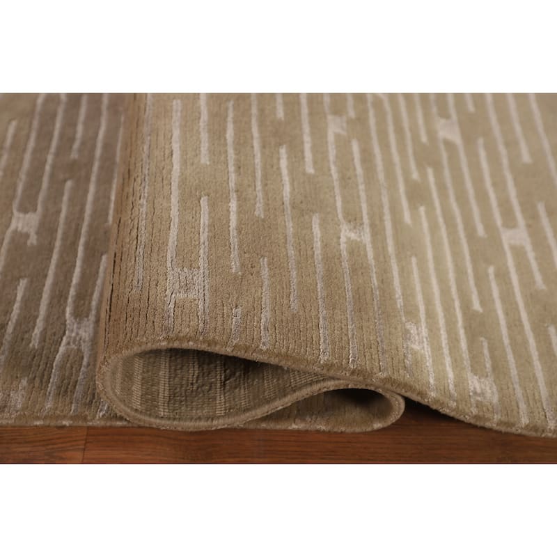 Nepalese Modern Area Rug Hand-Knotted Wool Carpet - 9'3" x 11'10"