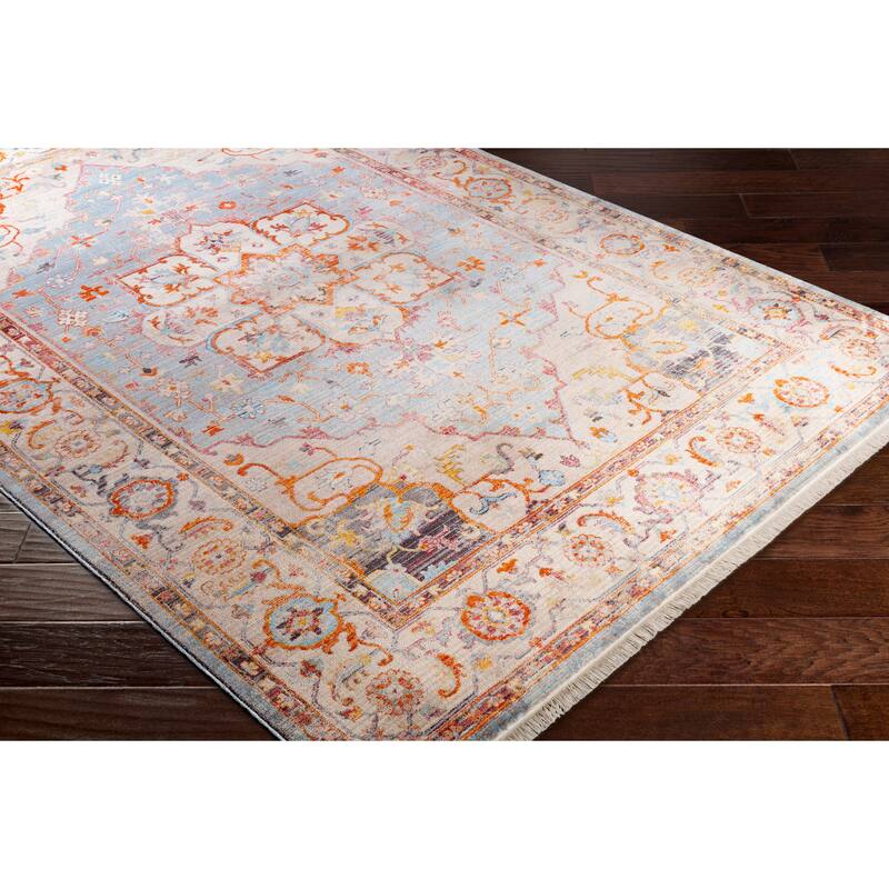 Gracewood Hollow Daoud Vintage Persian Traditional Blue and Beige Runner Rug - 2'7" x 9' Runner