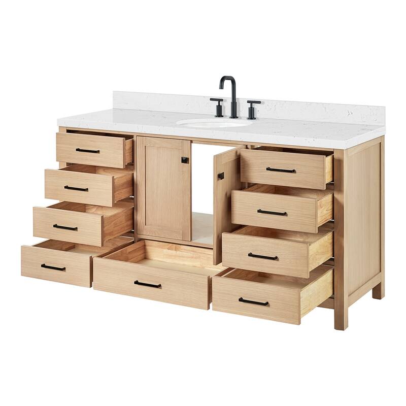 Ariel A066SCQOVO Cambridge 67" Free Standing Single Basin Vanity Set