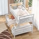 preview thumbnail 1 of 16, Twin over Full Bunk Bed with Ladder, Safety Guardrail, Perfect for Kids Bedroom, White White