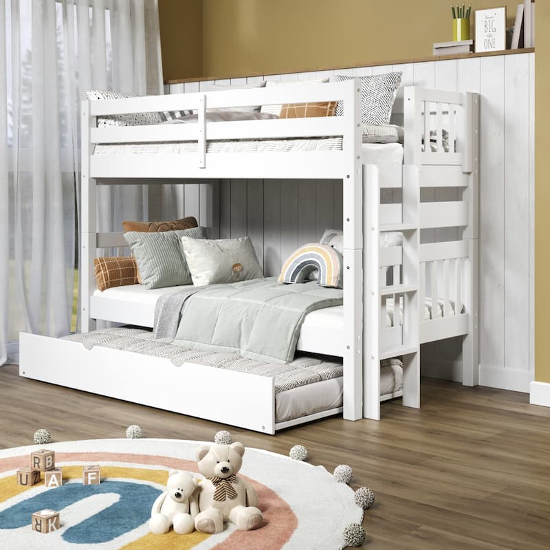 Taylor & Olive Trillium Twin over Twin Bunk Bed with Ladder, Trundle