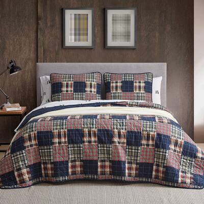 Bedding Set-100% Cotton Quilt Bedspread, Full/Queen, Red