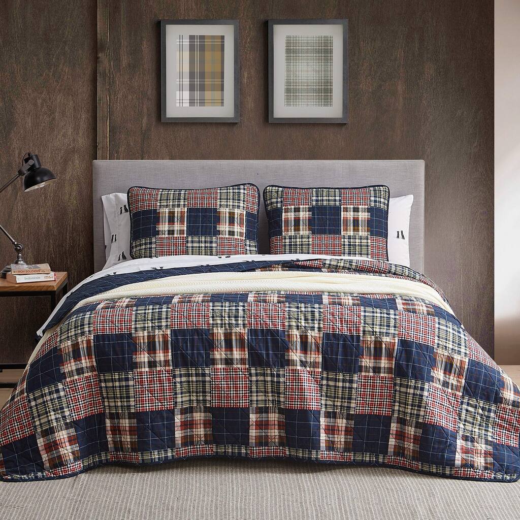 Bedding Set-100% Cotton Quilt Bedspread, Full/Queen, Red
