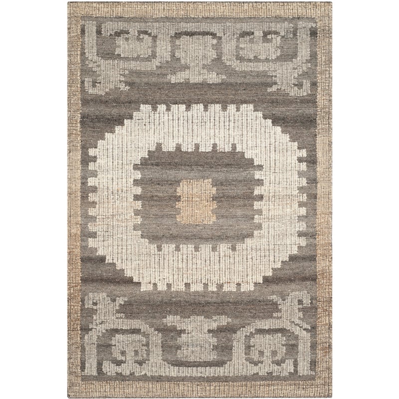 SAFAVIEH Hand-knotted Kenya Vaimi Southwestern Tribal Wool Rug - 4' x 6' - Ivory/Brown