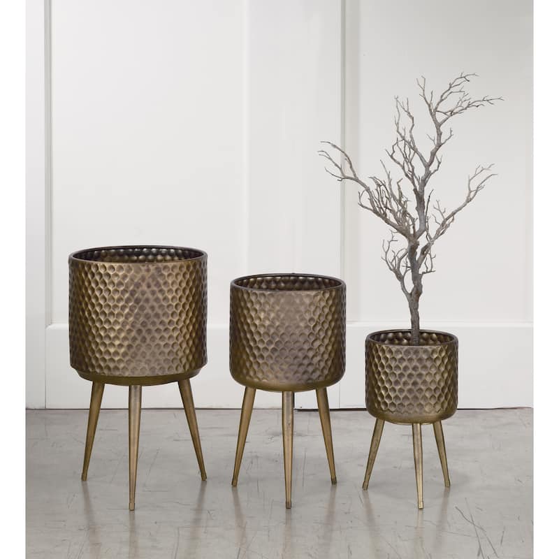 Textured Metal Bins/Plant Buckets