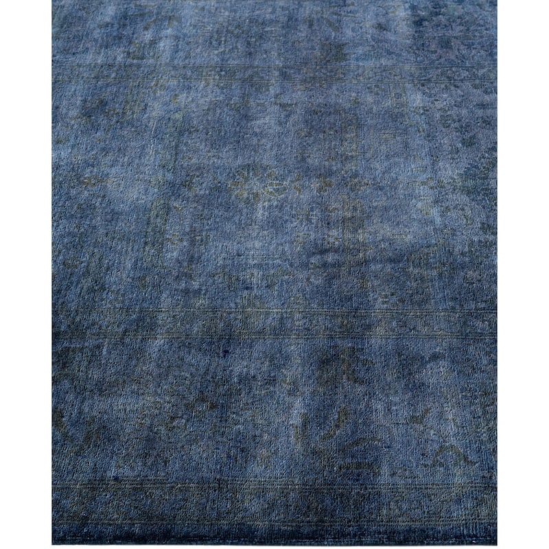 Overdyed One-of-a-Kind Hand-Knotted Area Rug - Navy - 4' 1" x 6' 1"