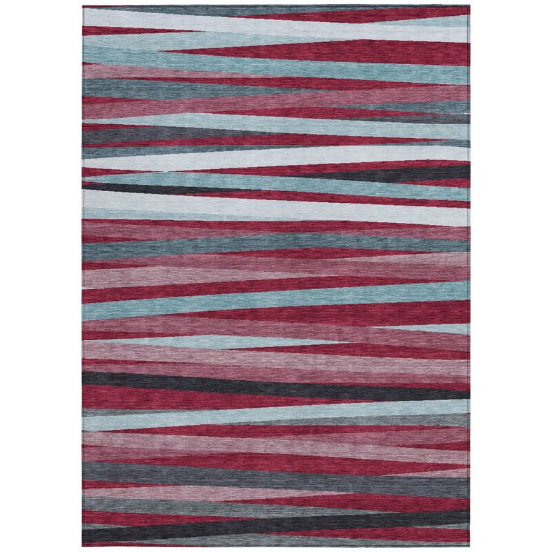 HomeRoots Striped Transitional Rectangle Outdoor Rug