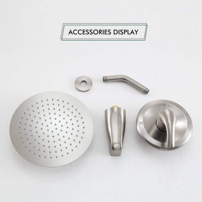 10 in. Wall Mounted Single-Handle 2-Spray Round Tub and Shower Faucet