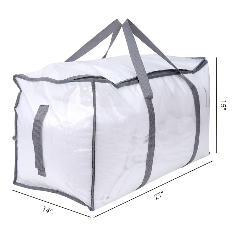 1 Pack Clothes Storage, Foldable Storage Bags, Moving Bags for Organizing Comforter, Closet Organizers with Handles 27*14*15in - Grey