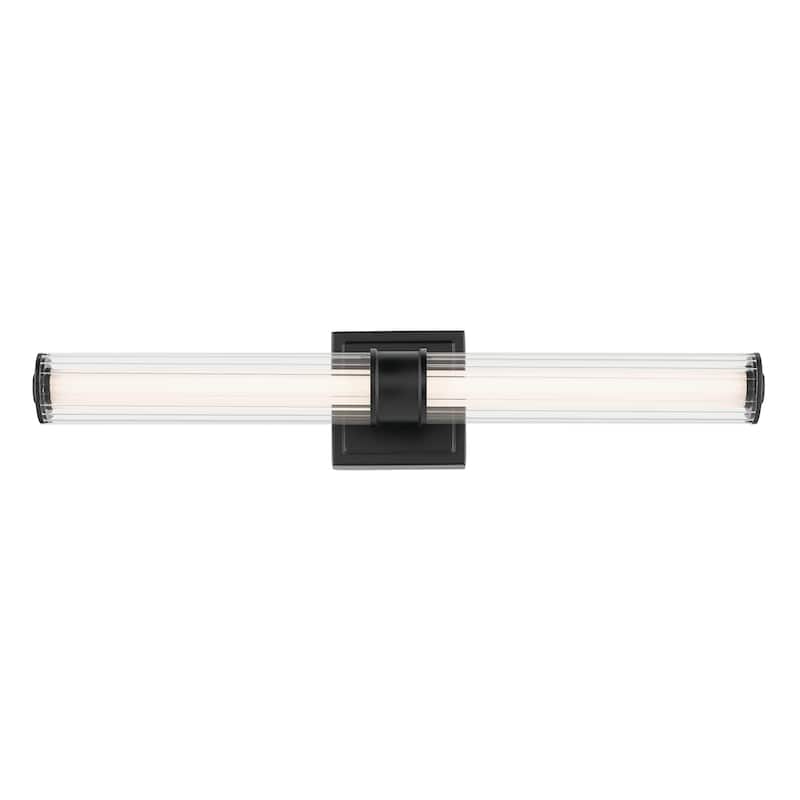 Kichler Lighting Laurene 26.5" Linear Bath Bar Medium LED with Clear Fluted Glass in Black