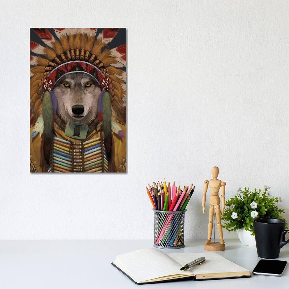 iCanvas "Wolf Spirit Chief" by Vincent Hie Canvas Print