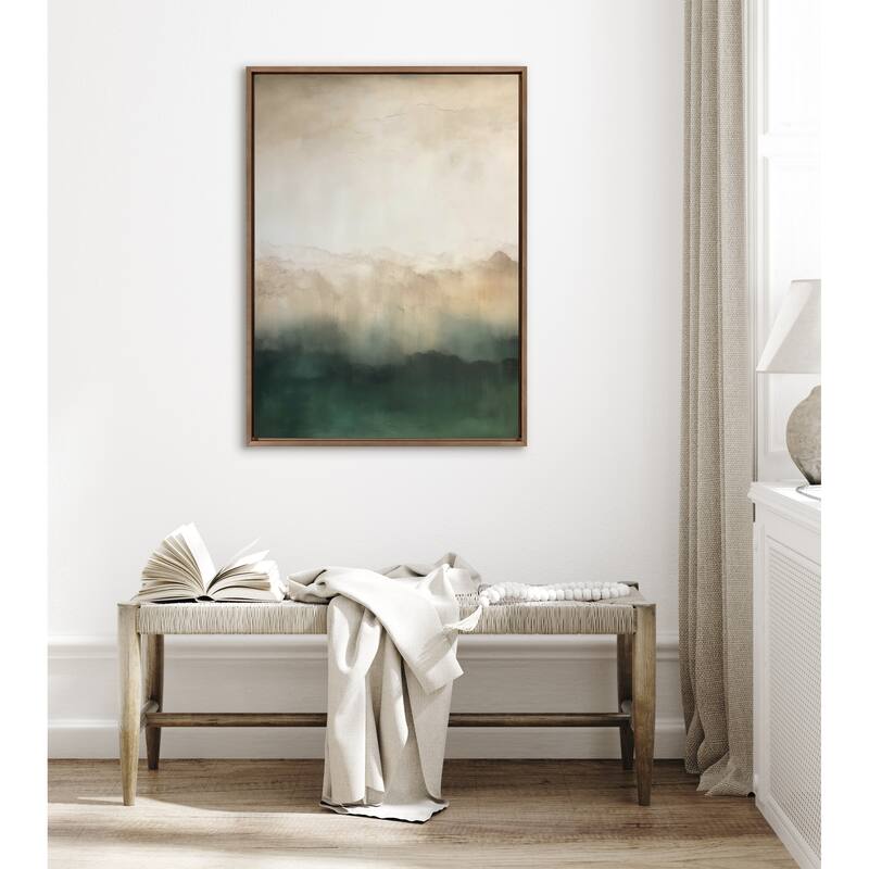 Kate and Laurel Sylvie Green Mountain Abstract II Framed Canvas by Amy Lighthall