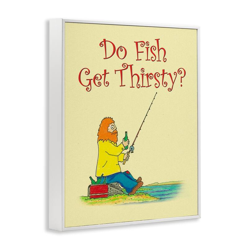 Stupell Do Fish Get Thirsty Humor Framed Giclee Art Design By Roger Straub